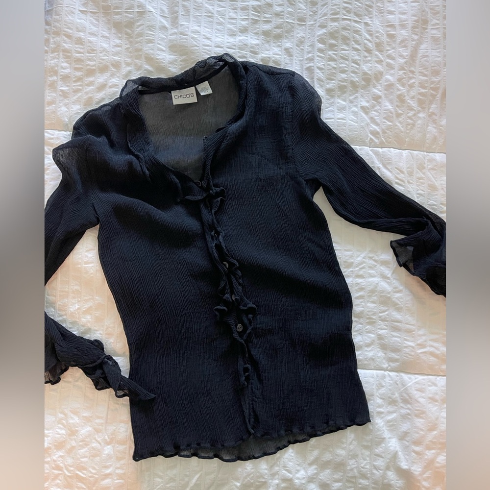 100% SILK black top